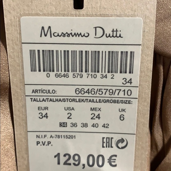 NWT. Massimo Dutti Tan Pleated Jumpsuit. Size 2. - Picture 7 of 11